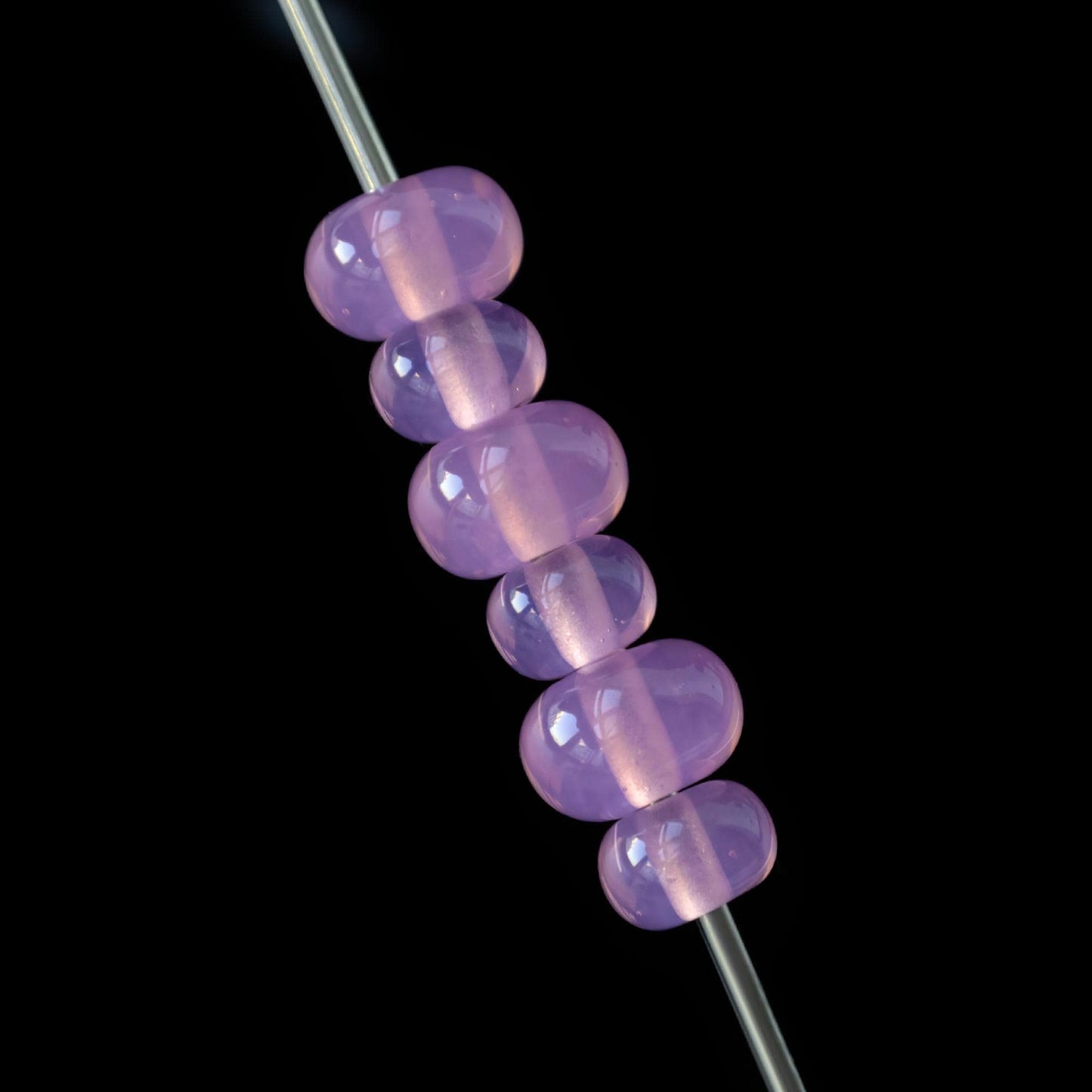 Pink Glass Handmade Lampwork Spacer Set Beads