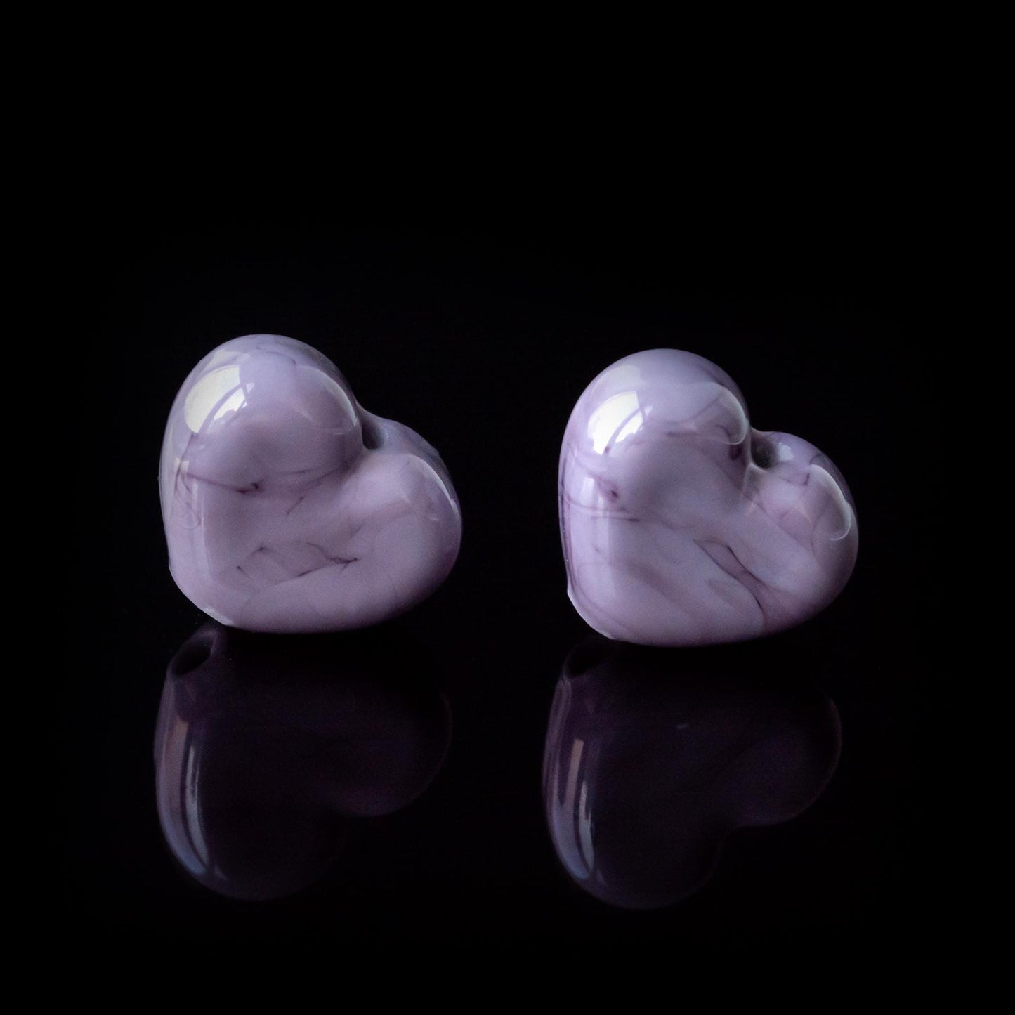 Lavender Heart Handmade Lampwork Glass Bead