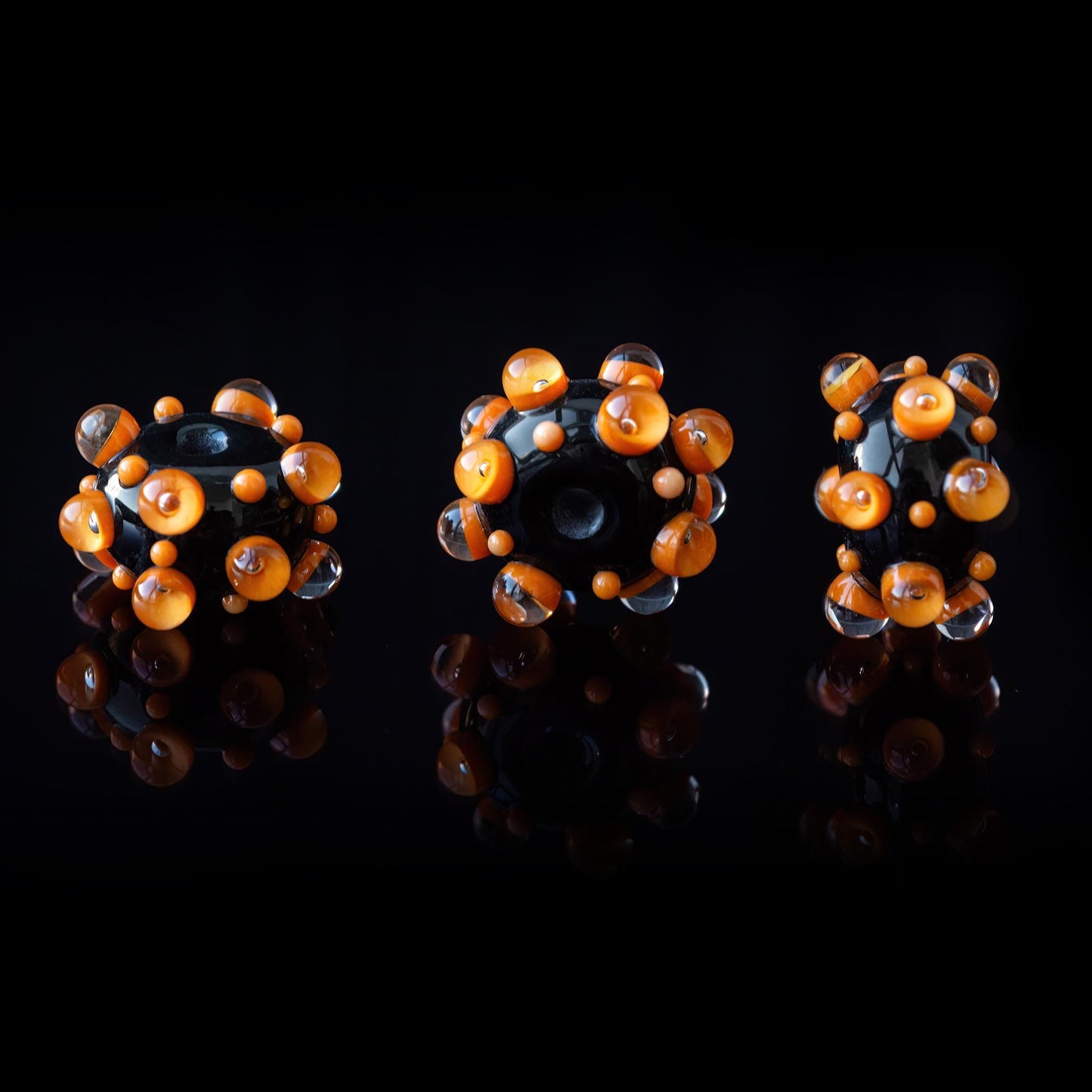 Orange Handmade Lampwork  Focal Beads