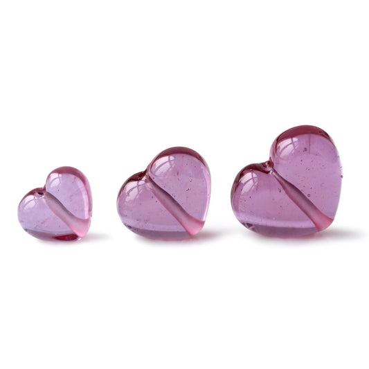 Lavender Heart Handmade Lampwork Glass Beads