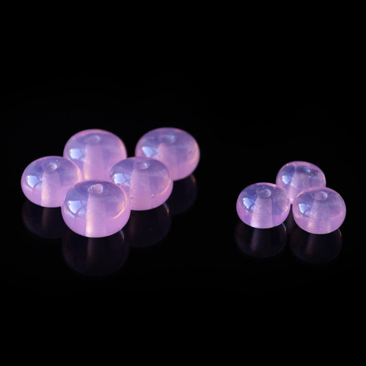Pink Glass Handmade Lampwork Spacer Set Beads