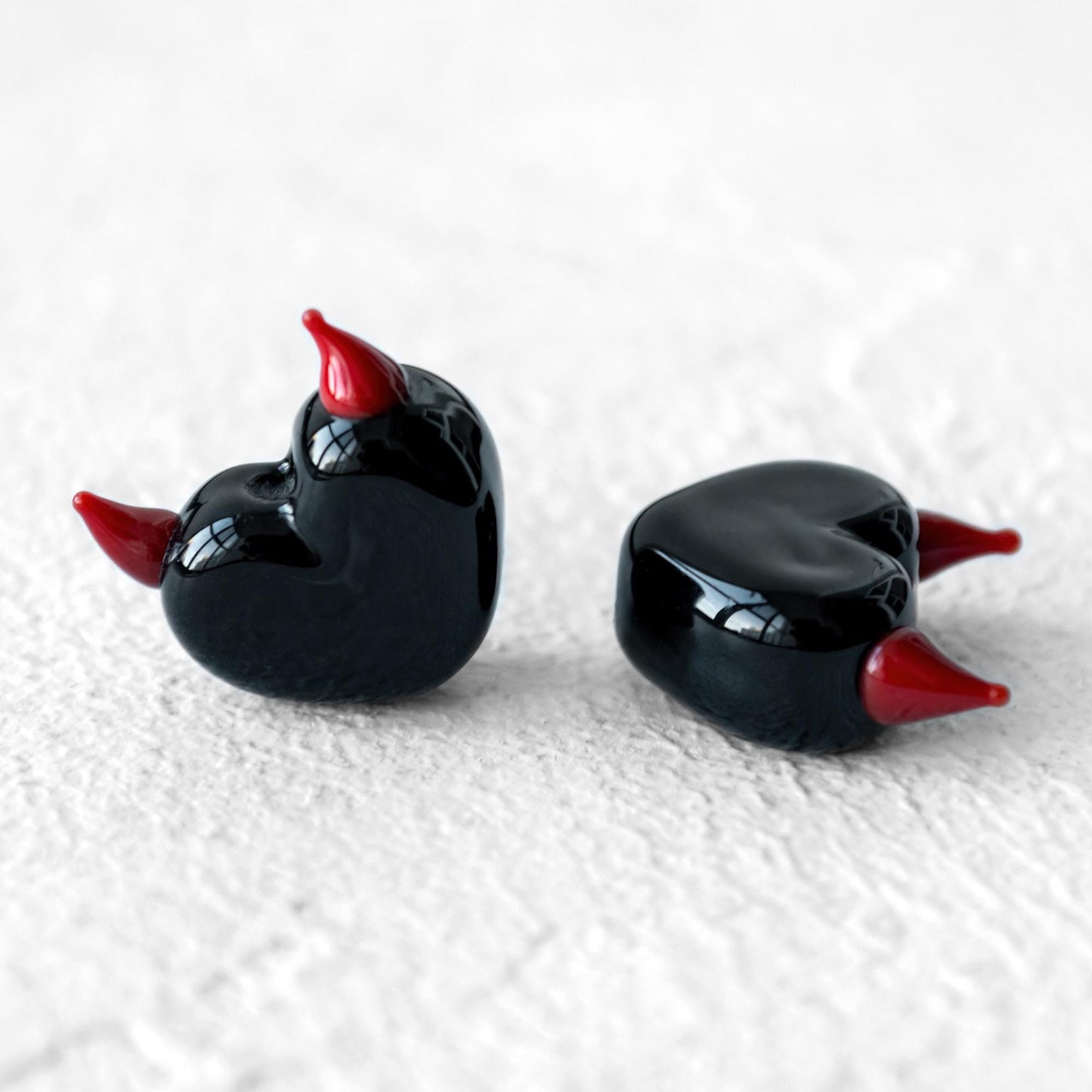 Black Heart Handmade Lampwork Glass Beads 1 pc