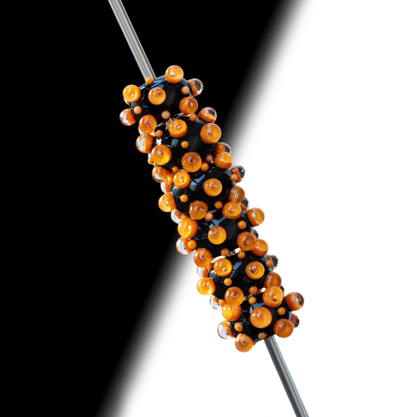 Orange Handmade Lampwork  Focal Beads