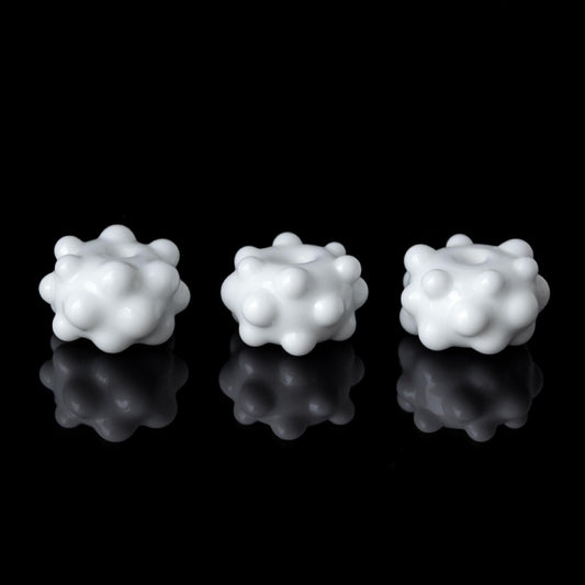 Glass White Bumpy Handmade Lampwork Beads 1pc