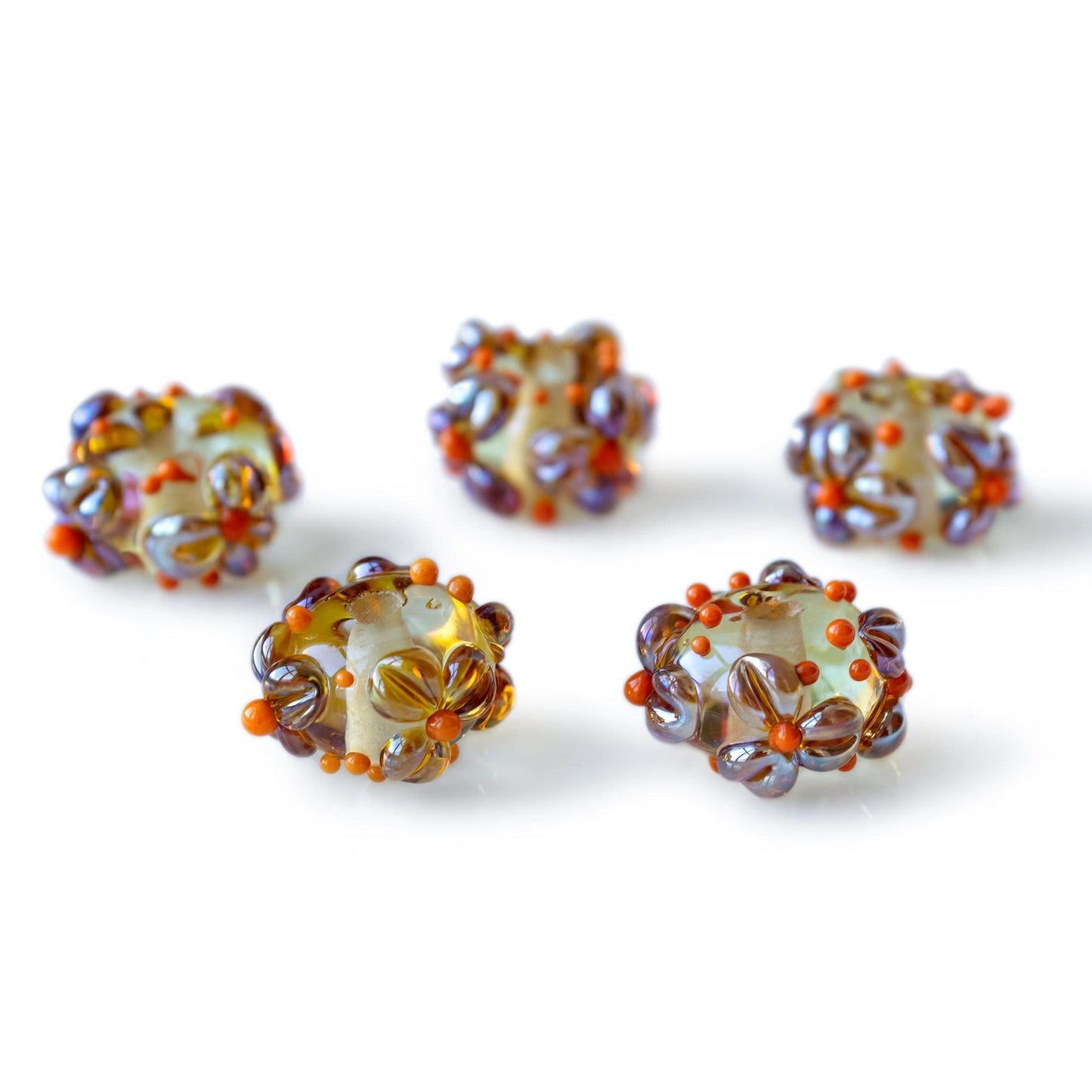 Flower Focal Handmade Lampwork Beads