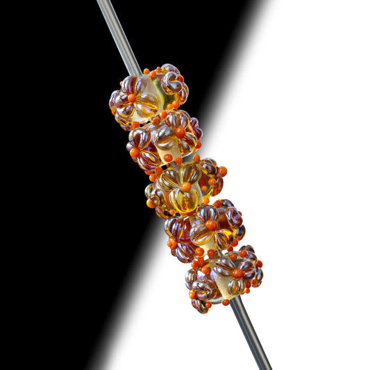 Flower Focal Handmade Lampwork Beads