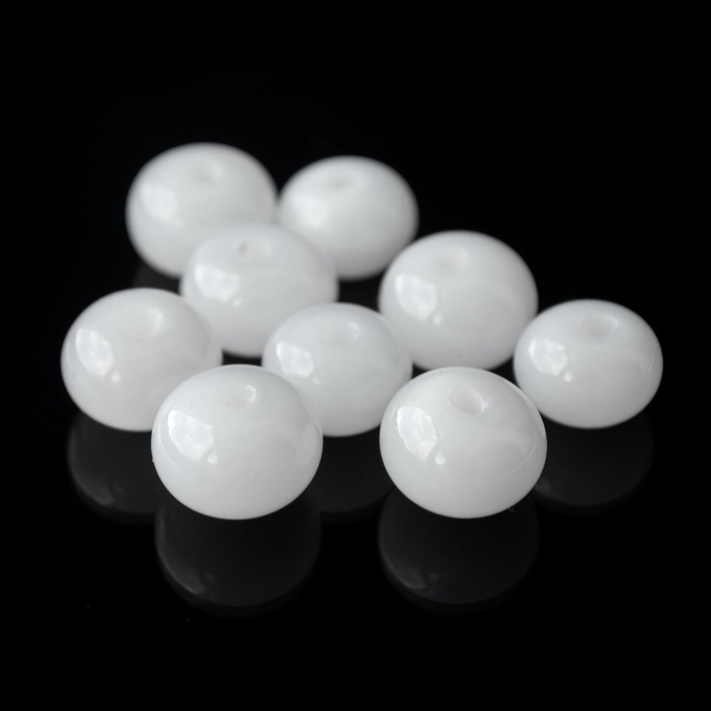 White Milky Glass Handmade Lampwork Spacer Beads