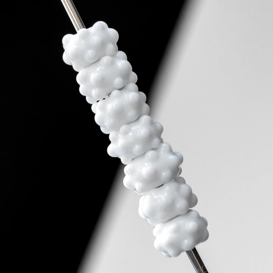 Glass  White Bumpy Handmade Lampwork  Beads