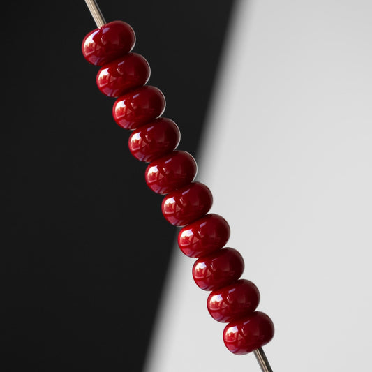 Red 12mm Handmade Lampwork Glass Set