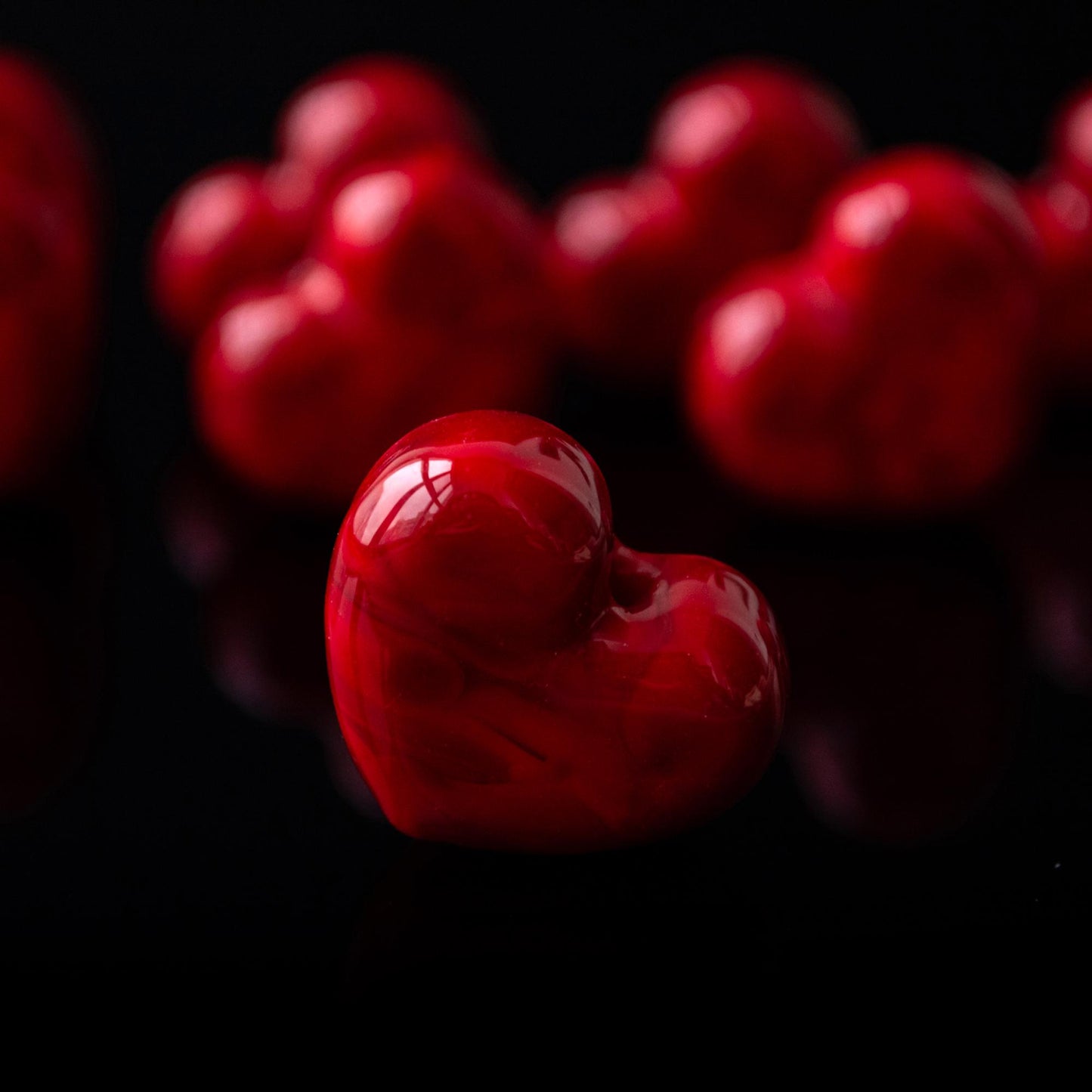 Red Heart Handmade Lampwork Glass Beads