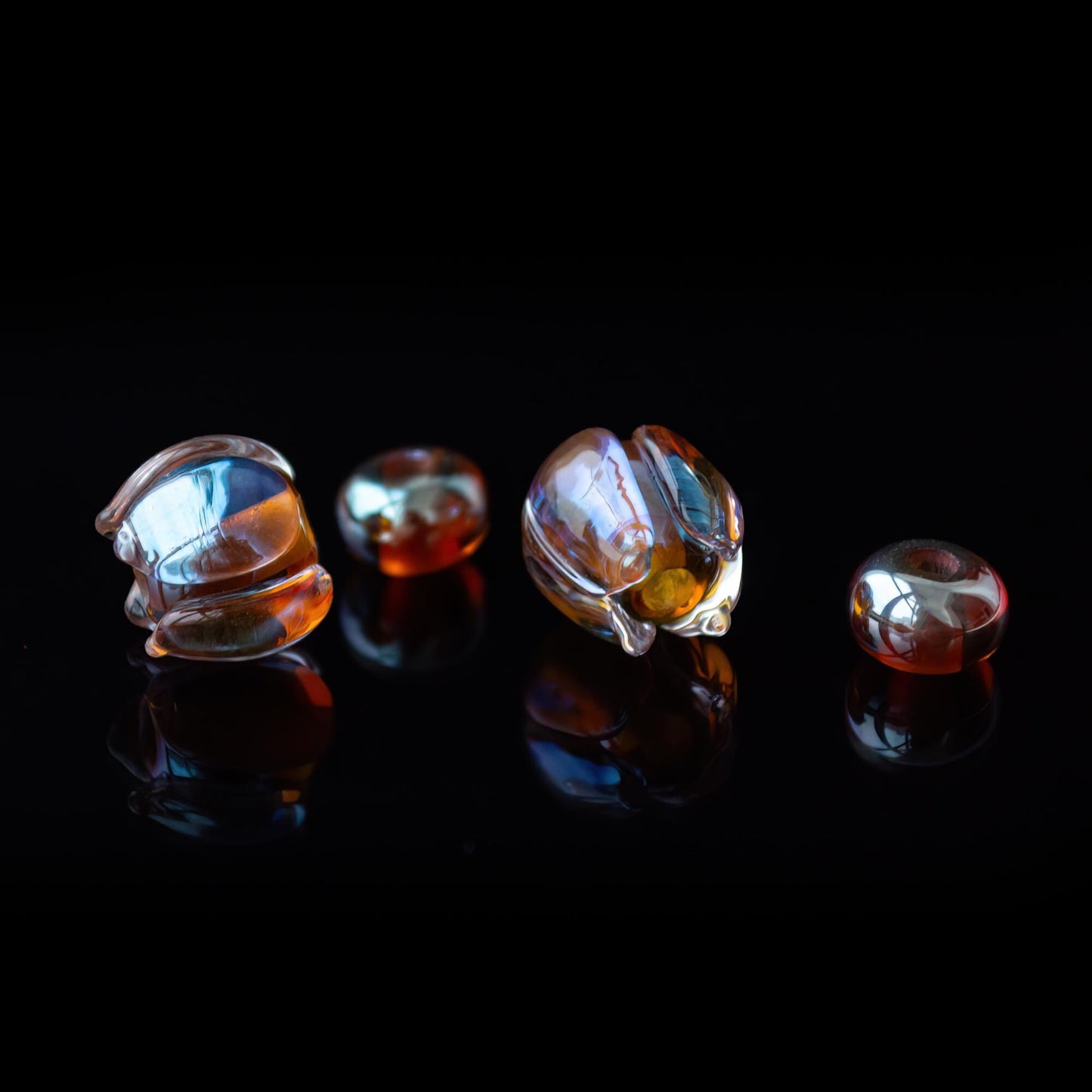 Flower Bud Set Handmade Lampwork Beads