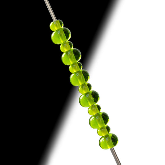 Green Transparent Handmade Lampwork Glass Spacer Beads