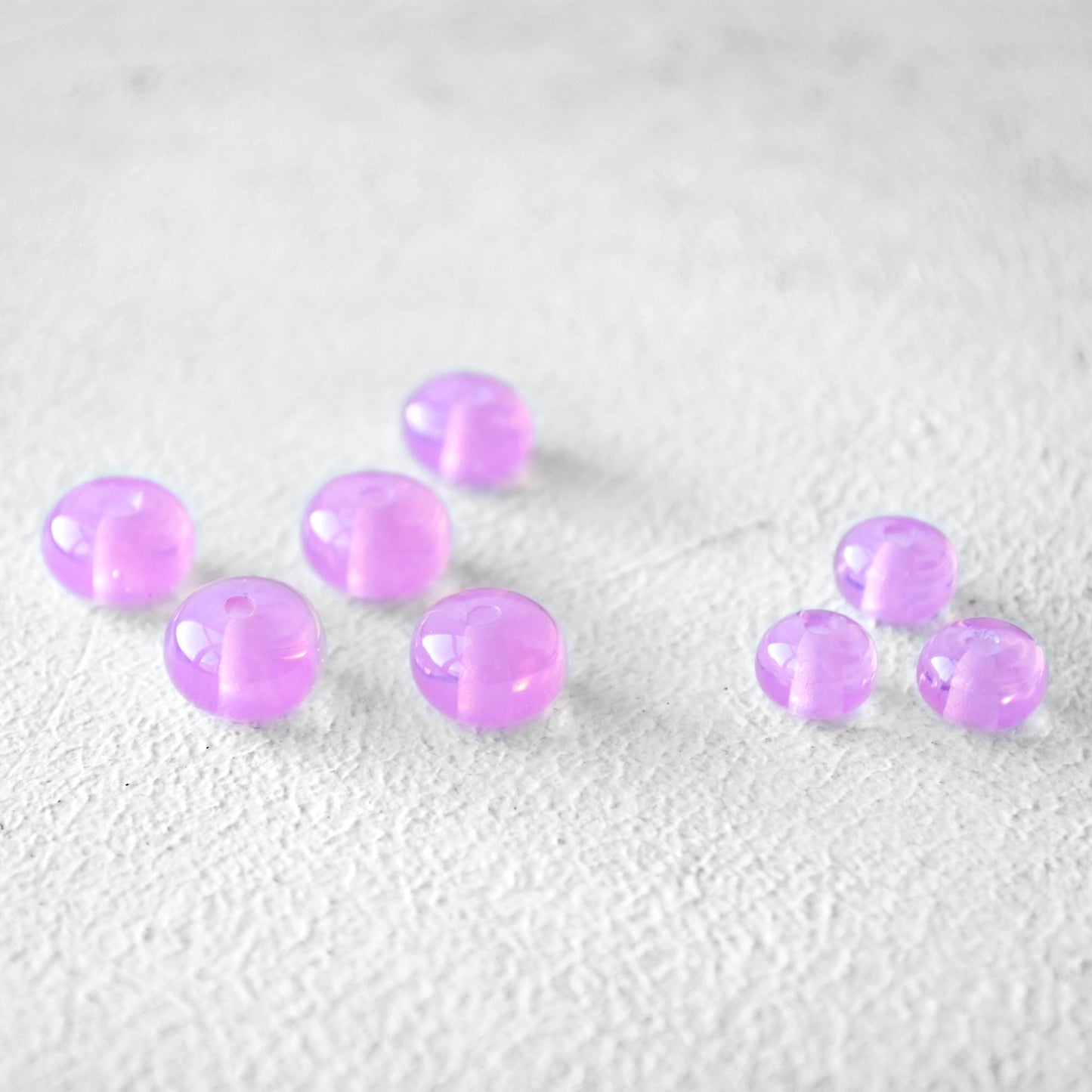 Pink Glass Handmade Lampwork Spacer Set Beads