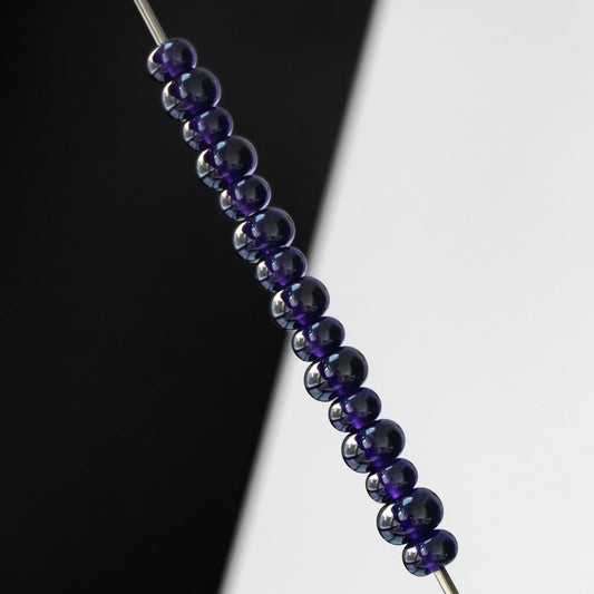 Purple Transparent 12mm 10 mm Handmade Lampwork Glass Spacer Set