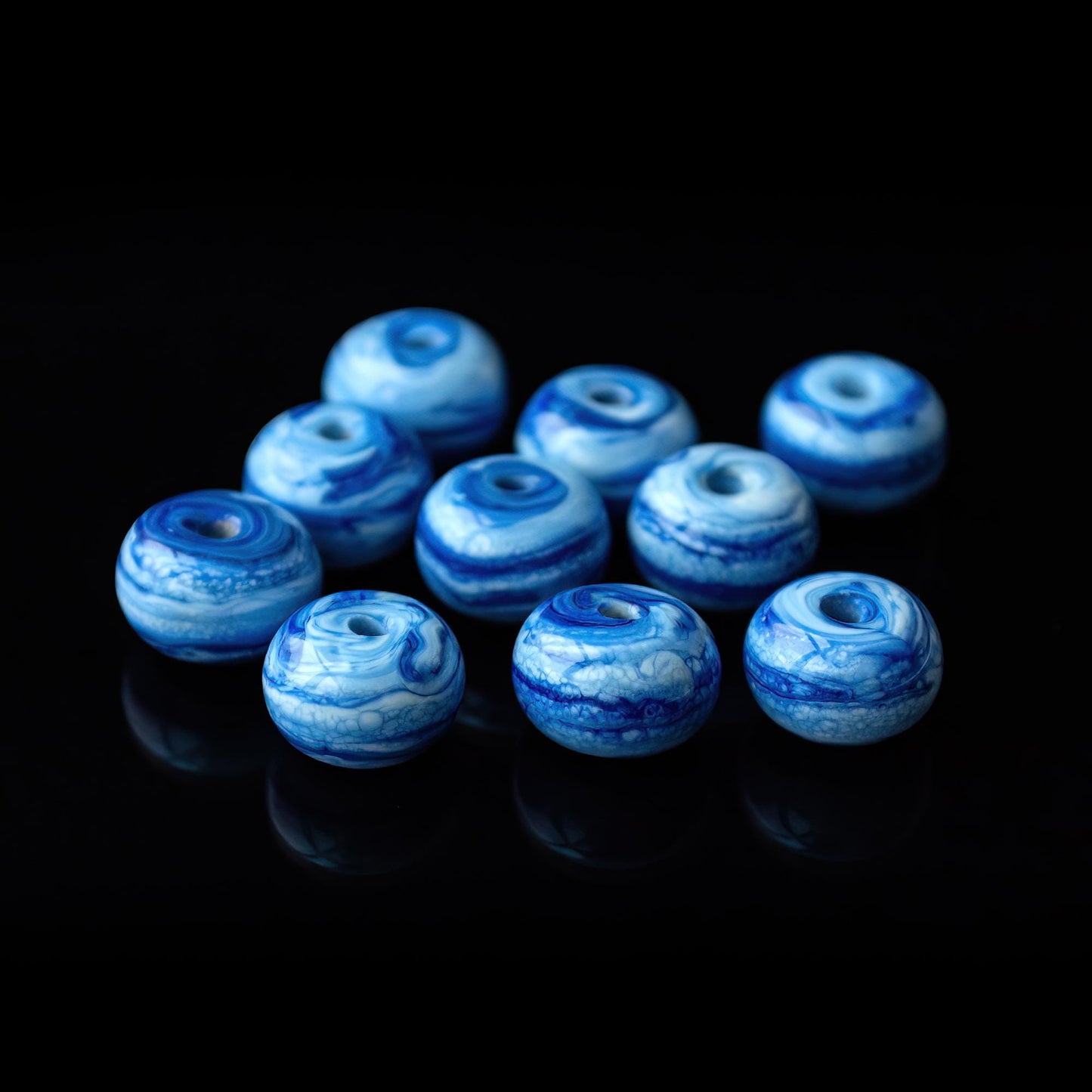 Lapis Blue Handmade Lampwork Glass Spacer Set