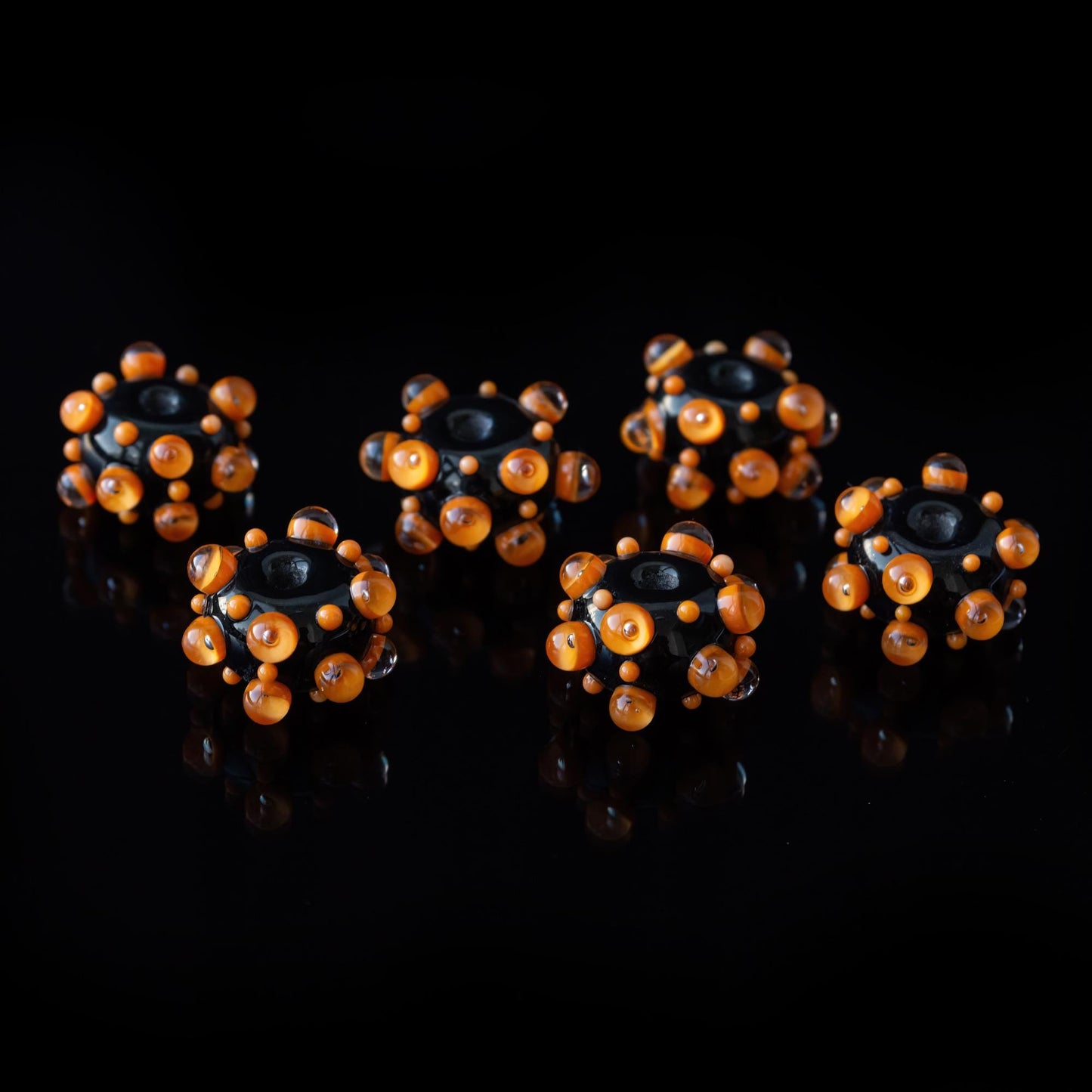 Orange Handmade Lampwork  Focal Beads