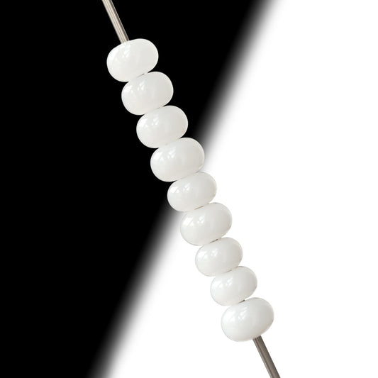 White Milky Glass Handmade Lampwork Spacer Beads