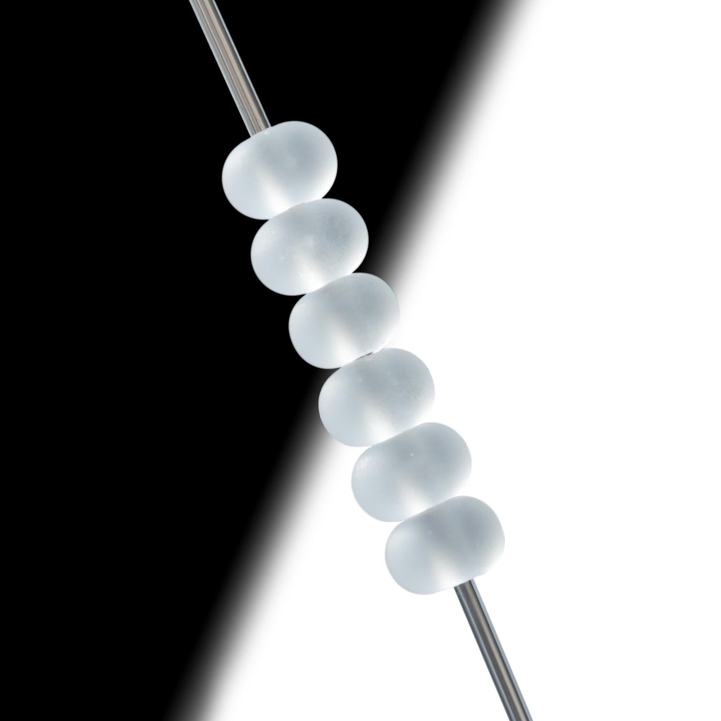 White Matte Glass Handmade Lampwork Spacer Set