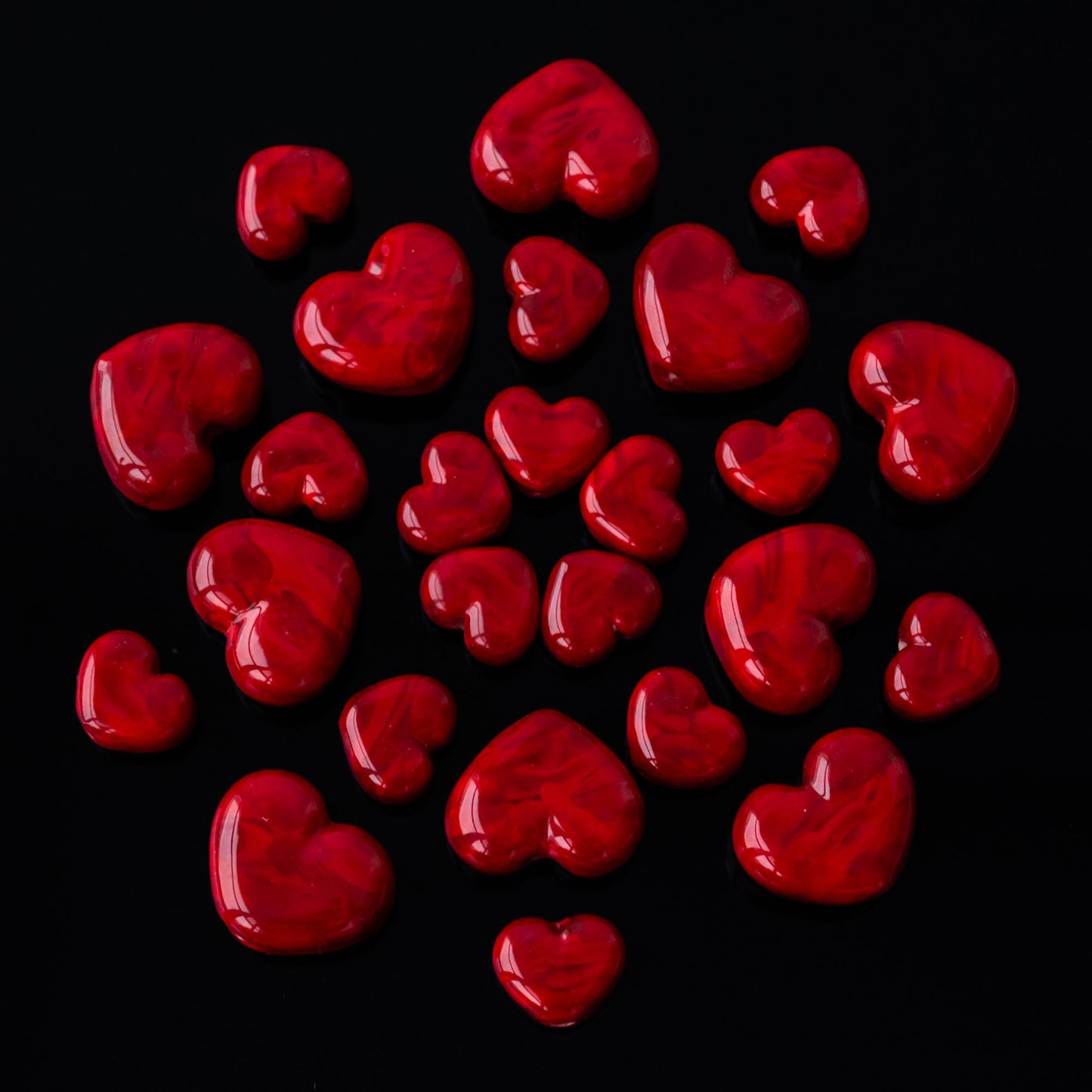 Red Heart Handmade Lampwork Glass Beads