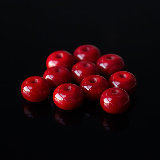 Red 12mm Handmade Lampwork Glass Set