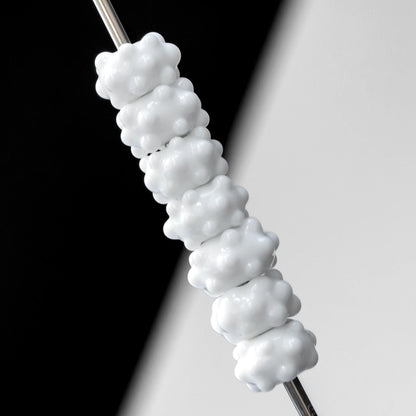 Glass  White Bumpy Handmade Lampwork  Beads 1pc
