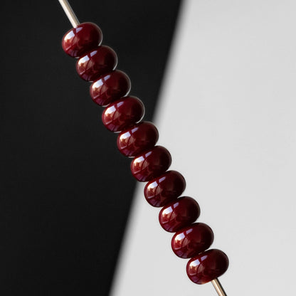 Dark Red Handmade Lampwork Glass Spacer Beads