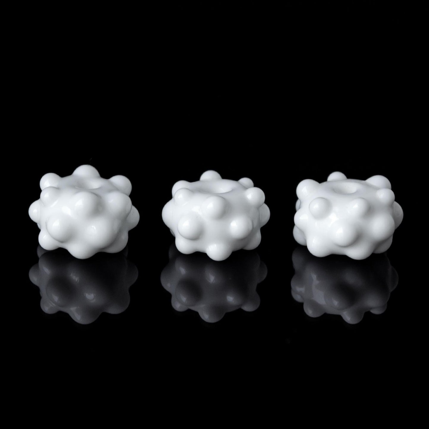 Glass  White Bumpy Handmade Lampwork  Beads 1pc