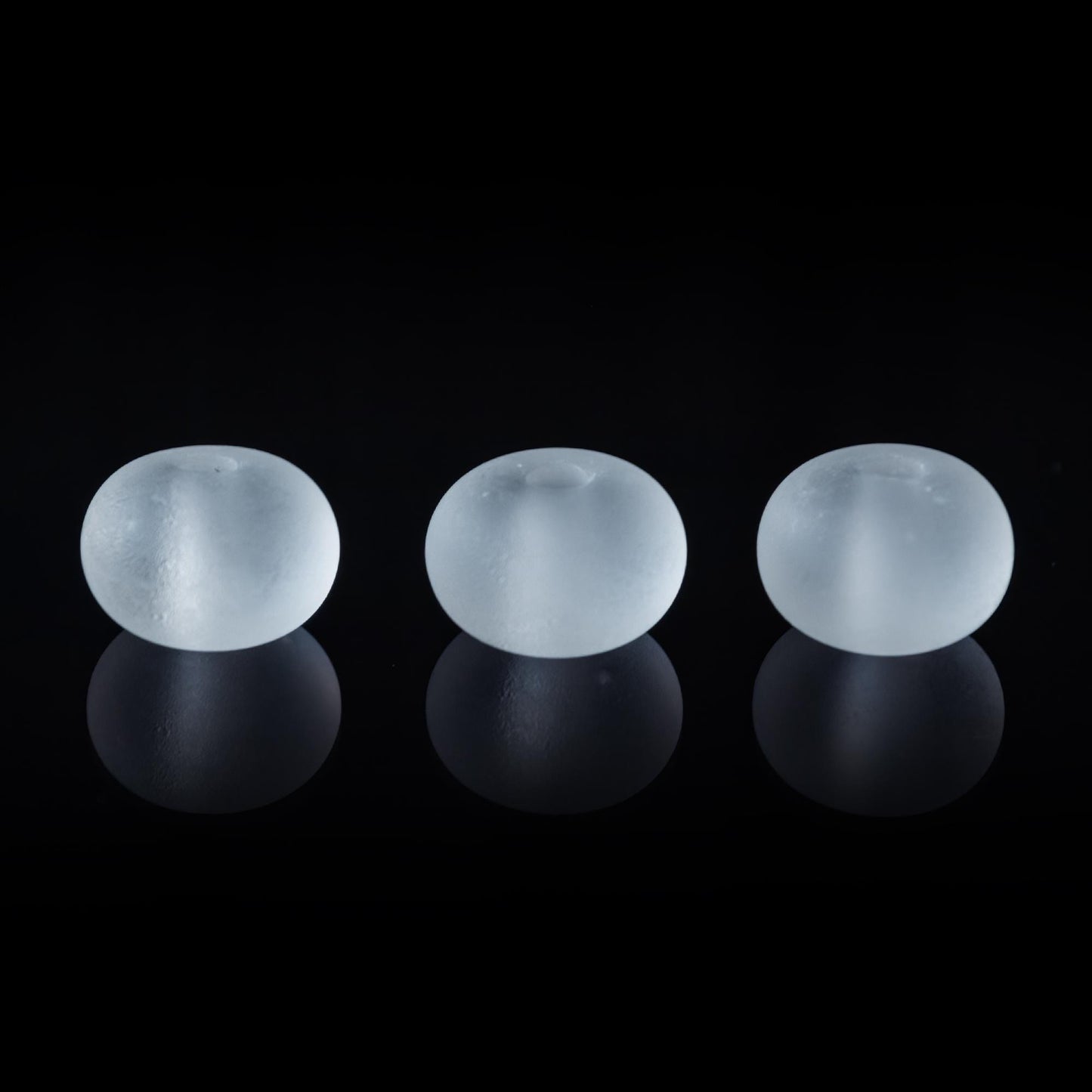 White Matte Glass Handmade Lampwork Spacer Set