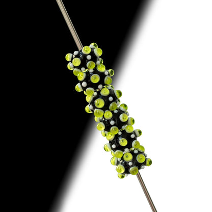 Black Green Handmade Lampwork  Focal Beads 1 ps
