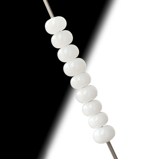 White Milky Glass Handmade Lampwork Spacer Beads