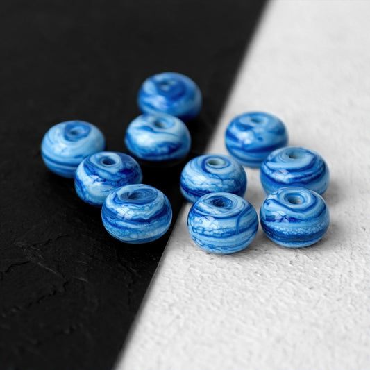 Lapis Blue Handmade Lampwork Glass Spacer Set