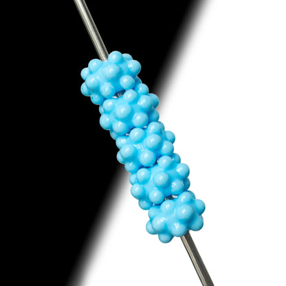 Light Blue Bubble Glass Handmade Lampwork Bumpy Beads 1pc