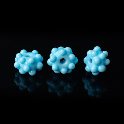 Light Blue Bubble Glass Handmade Lampwork Bumpy Beads 1pc