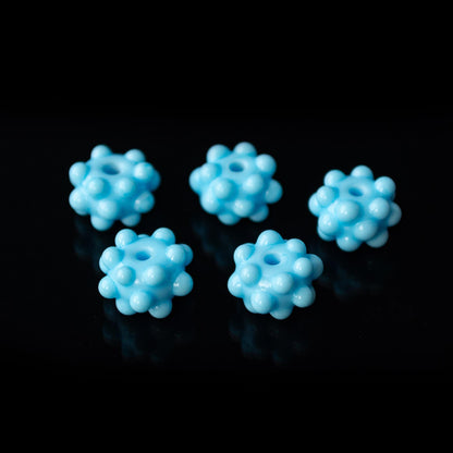 Light Blue Bubble Glass Handmade Lampwork Bumpy Beads 1pc